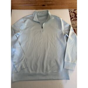 Hickey Freeman Performance Fabric Blue Micro-stripe 1/4 Zip